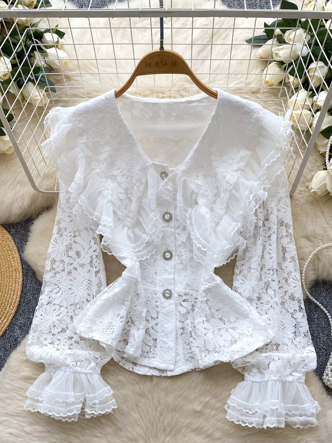 Love attitude lace top FTO244 images